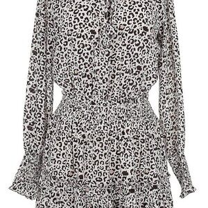Leopard Print Long Sleeve Dress